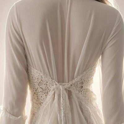 Alternate image for Ethereal Hand-Embellished Ivory Lace Overlay Dress with Handkerchief Hem