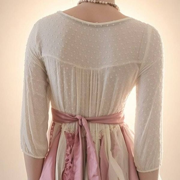 Alternate image for Handcrafted Bohemian Lace Dress with Handkerchief Hem and Ribbon Sash