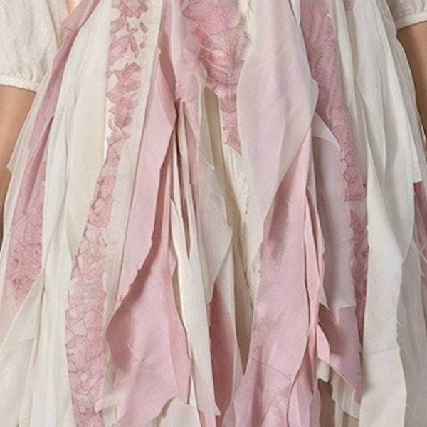 Alternate image for Handcrafted Bohemian Lace Dress with Handkerchief Hem and Ribbon Sash
