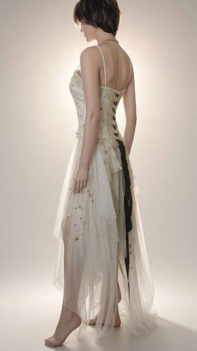 Alternate image for Handcrafted Ethereal Tulle Gown with Golden Embellishments and Corset Back