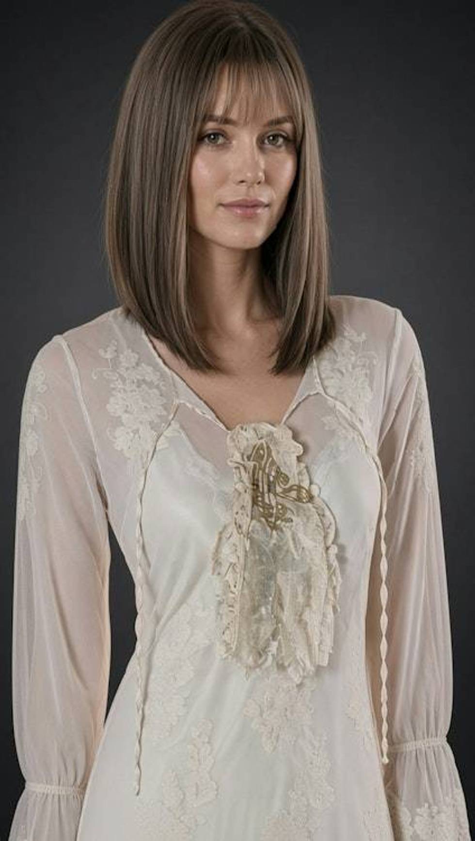 Victorian inspired lace and fringe Bohemina style brooch