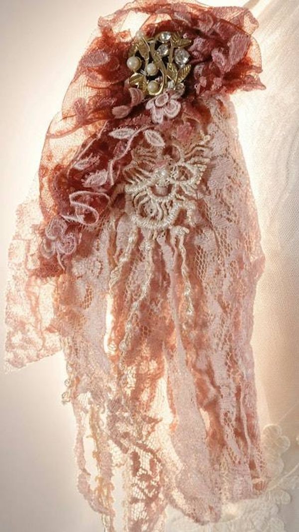 Alternate image for Handmade fabric Bohemian style brooch