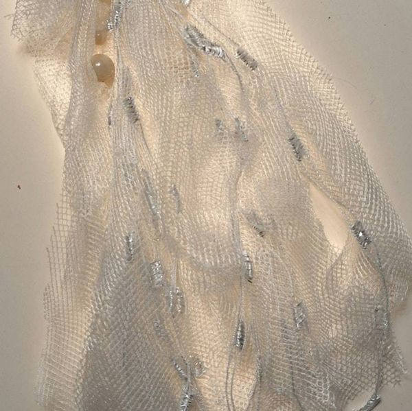 Alternate image for Fabric Silver Mesh Bohemian brooch with Rosette Detail