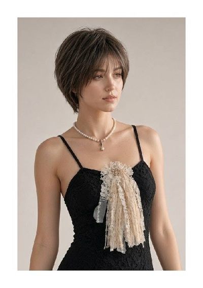 Primary image for Handcrafted lace fiber Bohemian style brooch with vintage lace and embellishments