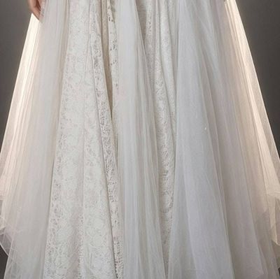 Alternate image for Vintage-Inspired handcrafted lace and tulle maxi dress in ivory