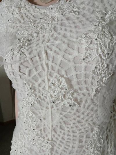 Alternate image for Vintage-Inspired handcrafted lace and tulle maxi dress in ivory