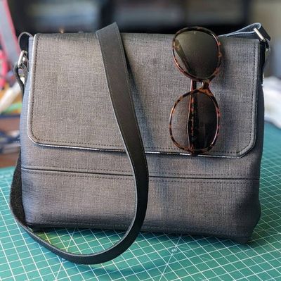 Alternate image for Black Faux Leather Shoulder Bag - The Lyrist