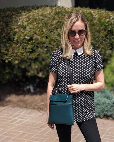 Alternate image for Hunter Green Faux Leather Crossbody Bag with Outer Pocket - The Kanga3