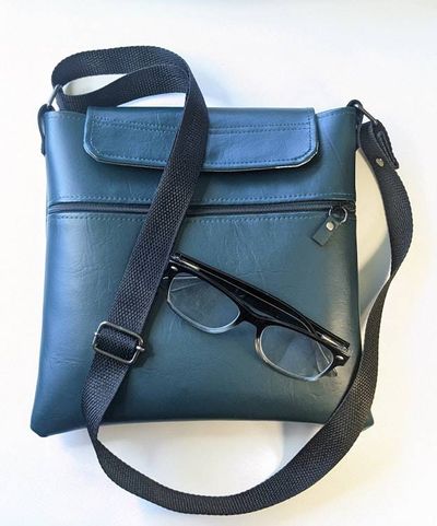 Alternate image for Hunter Green Faux Leather Crossbody Bag with Outer Pocket - The Kanga3
