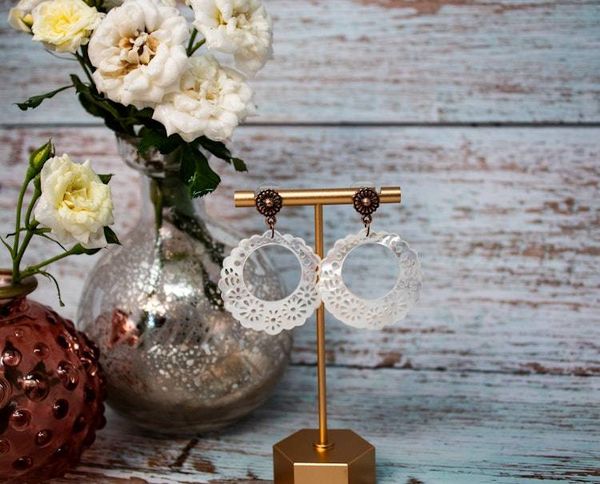 Alternate image for Moonlit Garden Carved Mother-of-Pearl Earrings