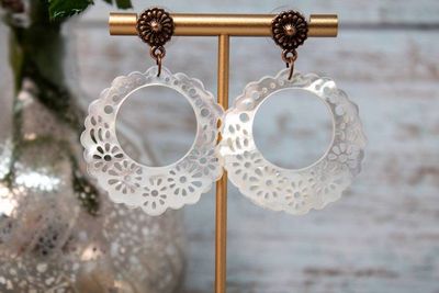 Alternate image for Moonlit Garden Carved Mother-of-Pearl Earrings