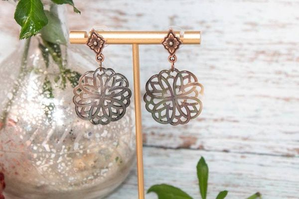 Alternate image for Celtic Moonlight Black Lip Mother-of-Pearl Earrings