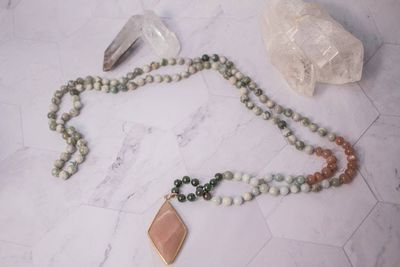 Alternate image for Peach Moon Harmony Japer, Nephrite Jade and Peach Moonstone Necklace
