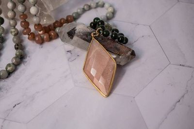Alternate image for Peach Moon Harmony Japer, Nephrite Jade and Peach Moonstone Necklace
