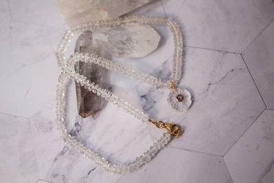 Primary image for Icy Blossom Clear Quartz and Amethyst Necklace