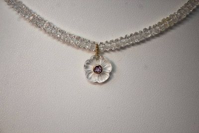 Alternate image for Icy Blossom Clear Quartz and Amethyst Necklace