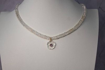 Alternate image for Icy Blossom Clear Quartz and Amethyst Necklace