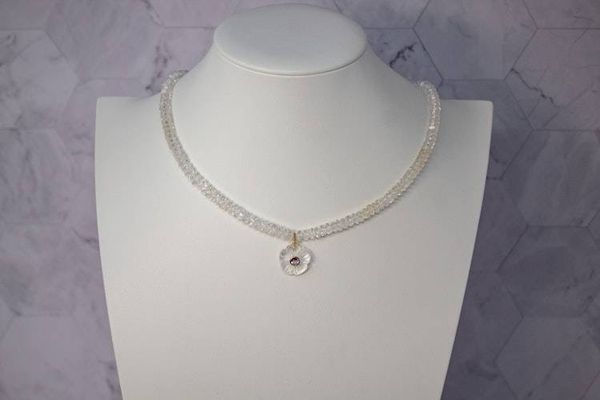 Alternate image for Icy Blossom Clear Quartz and Amethyst Necklace