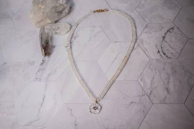 Alternate image for Icy Blossom Clear Quartz and Amethyst Necklace