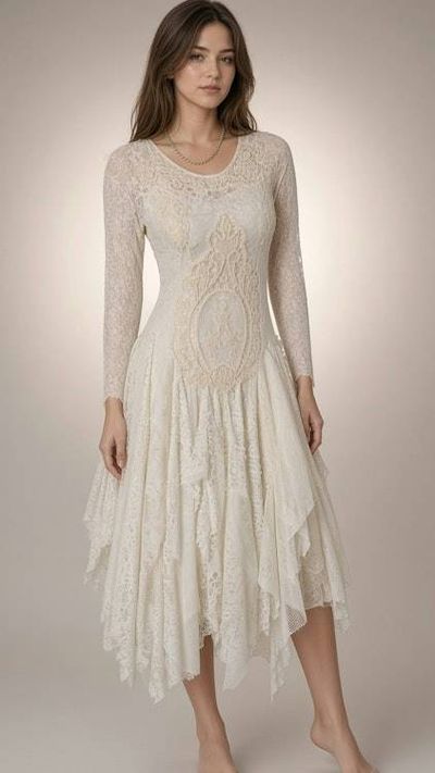 Primary image for Handcrafted Bohemian Lace Dress with Corset Back Detail