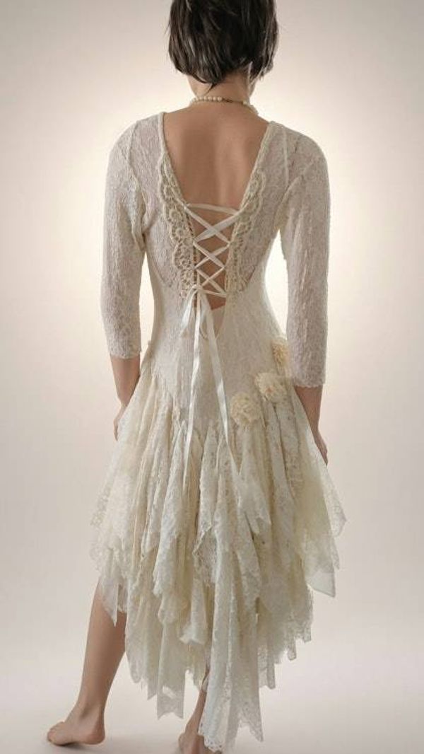 Alternate image for Handcrafted Bohemian Lace Dress with Corset Back Detail