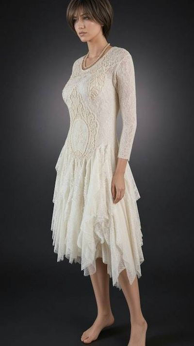 Alternate image for Handcrafted Bohemian Lace Dress with Corset Back Detail