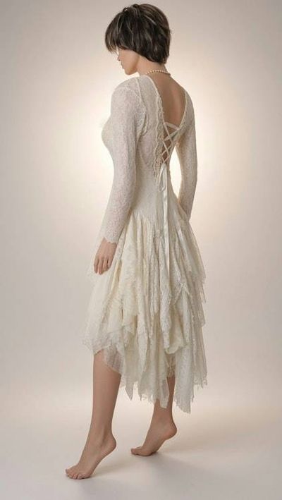 Alternate image for Handcrafted Bohemian Lace Dress with Corset Back Detail