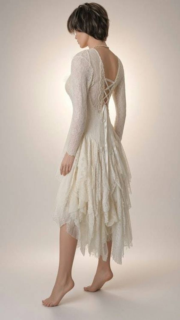 Alternate image for Handcrafted Bohemian Lace Dress with Corset Back Detail
