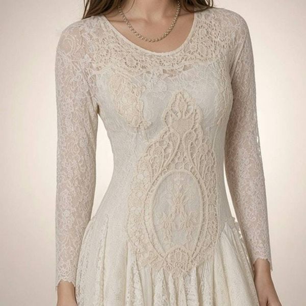 Alternate image for Handcrafted Bohemian Lace Dress with Corset Back Detail