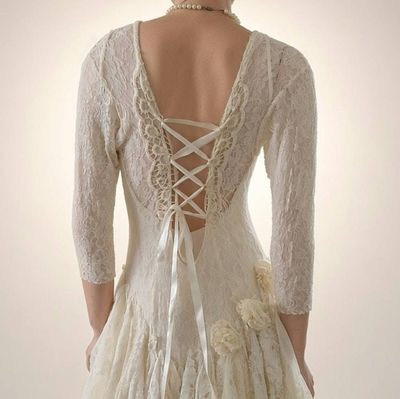 Alternate image for Handcrafted Bohemian Lace Dress with Corset Back Detail
