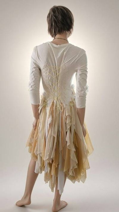 Alternate image for Handcrafted Fairy-Tale Dress with Tattered Hem and Embroidered Details