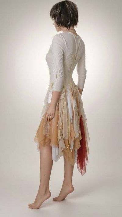 Alternate image for Handcrafted Fairy-Tale Dress with Tattered Hem and Embroidered Details