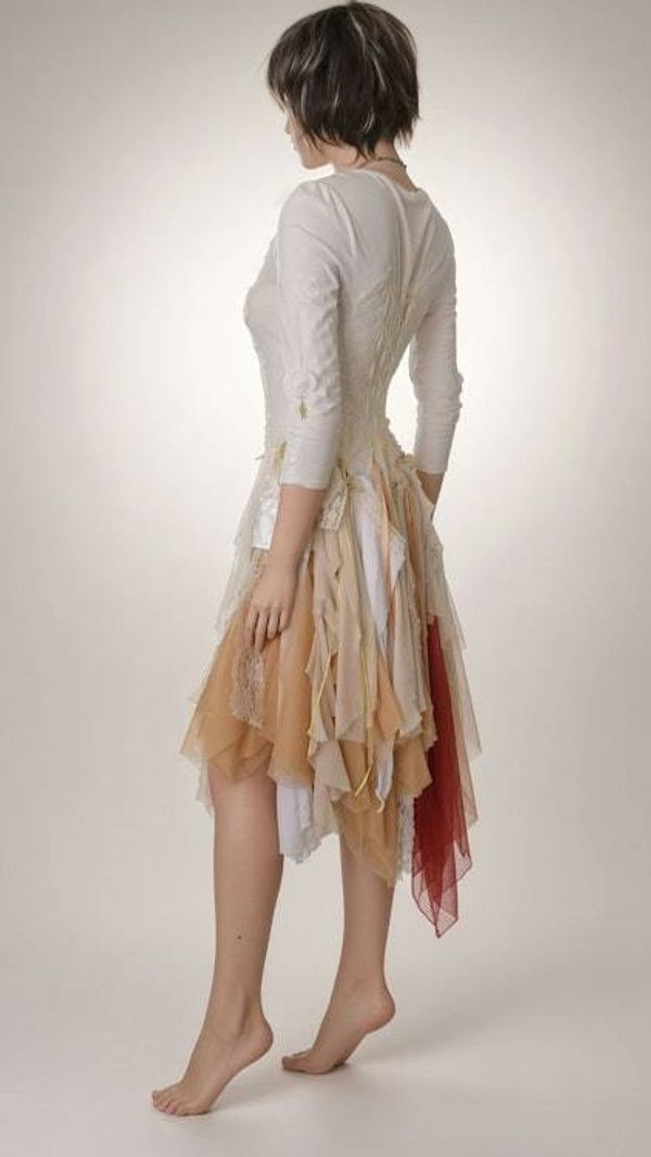 Alternate image for Handcrafted Fairy-Tale Dress with Tattered Hem and Embroidered Details