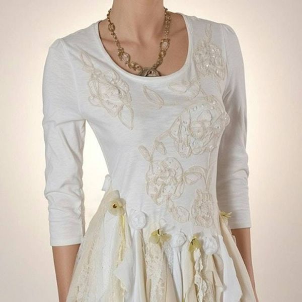 Alternate image for Handcrafted Fairy-Tale Dress with Tattered Hem and Embroidered Details