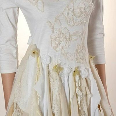 Alternate image for Handcrafted Fairy-Tale Dress with Tattered Hem and Embroidered Details