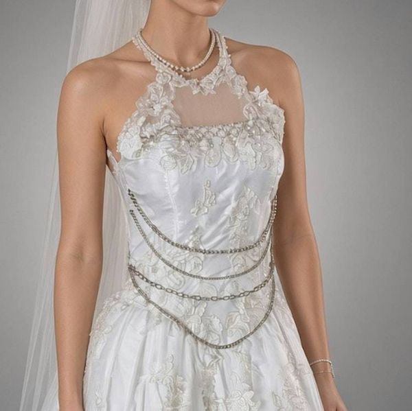 Alternate image for Handcrafted Ethereal White Wedding Dress with Dramatic Top Hat and Veil