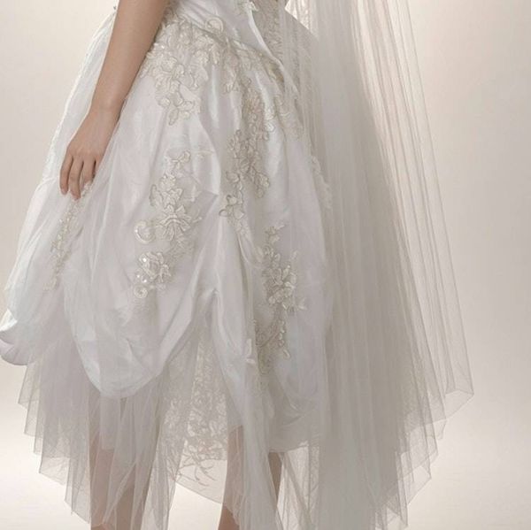 Alternate image for Handcrafted Ethereal White Wedding Dress with Dramatic Top Hat and Veil