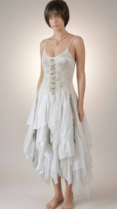 Alternate image for Handkerchief Hem Bohemian Dress with Lace and Embroidered Details