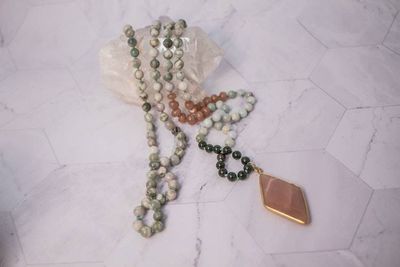 Primary image for Peach Moon Harmony Jasper, Nephrite Jade and Peach Moonstone Necklace