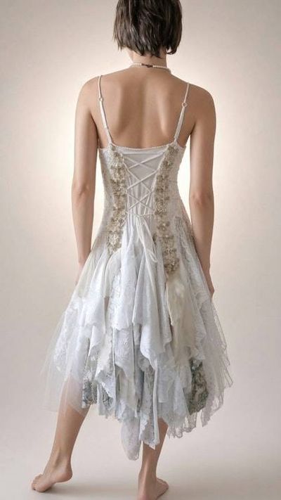 Alternate image for Handkerchief Hem Bohemian Dress with Lace and Embroidered Details