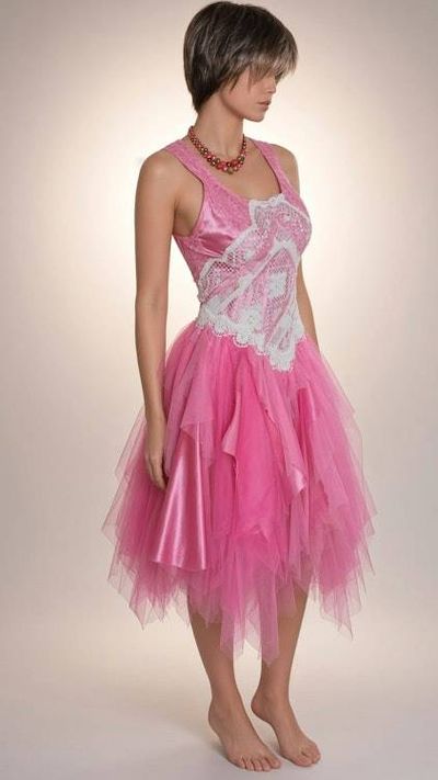 Alternate image for Handcrafted pink fairy dress and layered tulle skirt