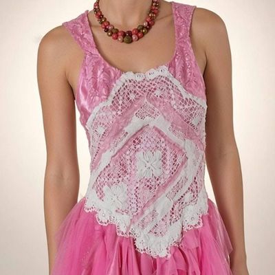 Alternate image for Handcrafted pink fairy dress and layered tulle skirt