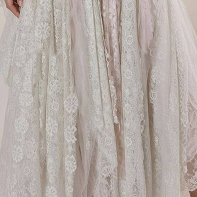 Alternate image for Ethereal handkerchief hem lace dress with fringed sleeves and romantic back detail