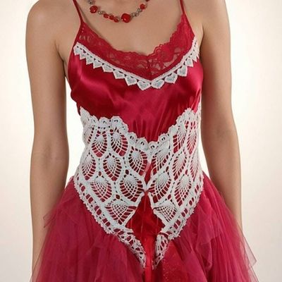 Alternate image for Handcrafted Red Tulle Fairy Dress with Lace-Up Corset Back