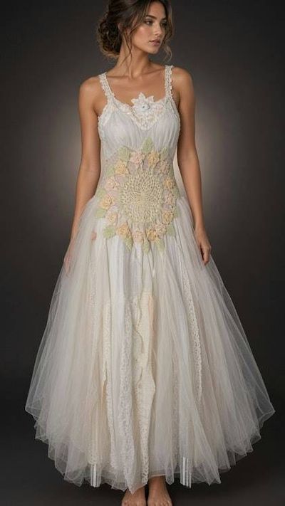 Primary image for Ethereal Embroidered Tulle Ball Gown with Floral Appliqué Details