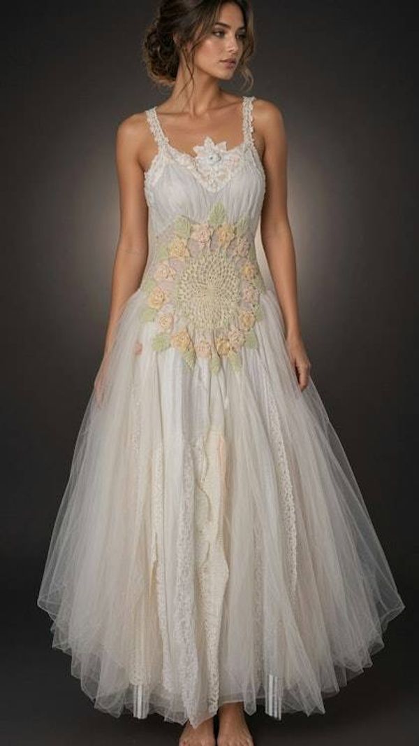 Alternate image for Ethereal Embroidered Tulle Ball Gown with Floral Appliqué Details