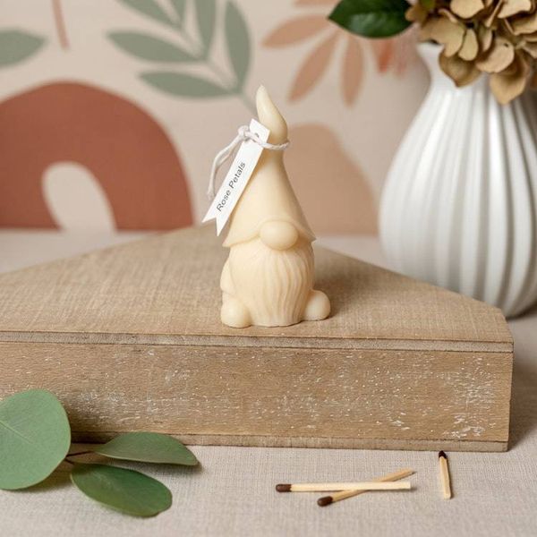 Alternate image for Handcrafted Rose Petals Scented Gnome Candle - Artisan Home Décor