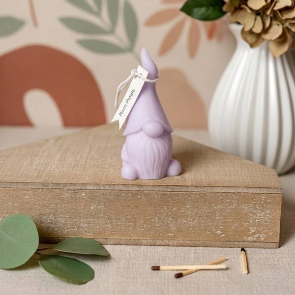 Alternate image for Handcrafted Rose Petals Scented Gnome Candle - Artisan Home Décor