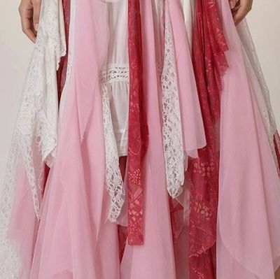 Alternate image for Handcrafted Bohemian lace, crochety and tulle maxi dress with irregular hem