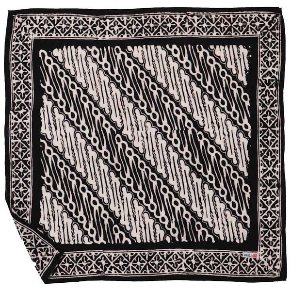 Alternate image for Hand Dyed Batik Bandana, 100% Soft Cotton, Liris in Black, White, Monochromatic
